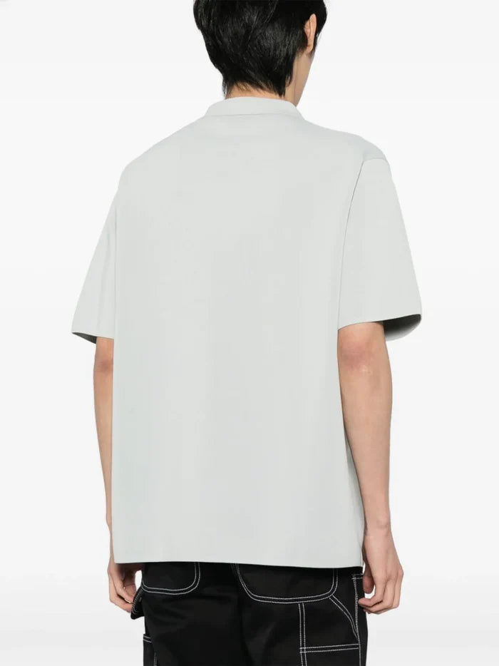 ALPHA TAURI MEN Knitted Patch-Pocket Button-Up Shirt Sage Green - MAISONDEFASHION.COM