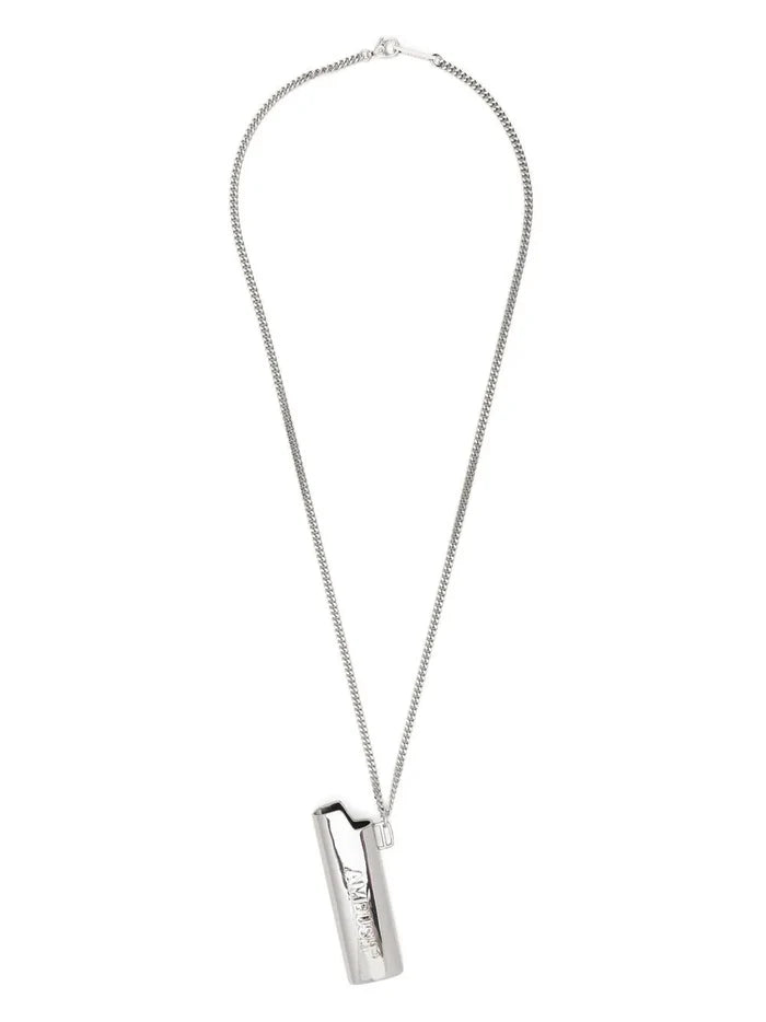 AMBUSH Logo Lighter Case Necklace Silver - MAISONDEFASHION.COM