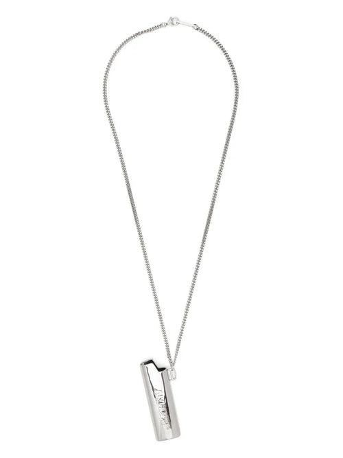 AMBUSH Logo Lighter Case Necklace Silver - MAISONDEFASHION.COM