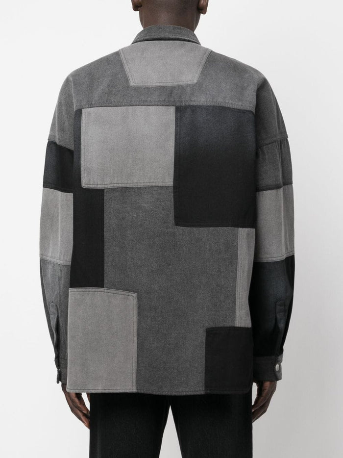 AMBUSH Patchwork Denim Shirt Black - MAISONDEFASHION.COM