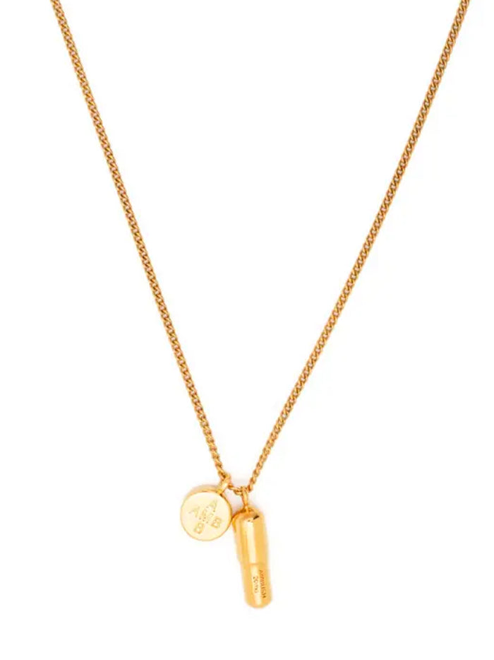 AMBUSH Pill Charm Necklace Gold - MAISONDEFASHION.COM