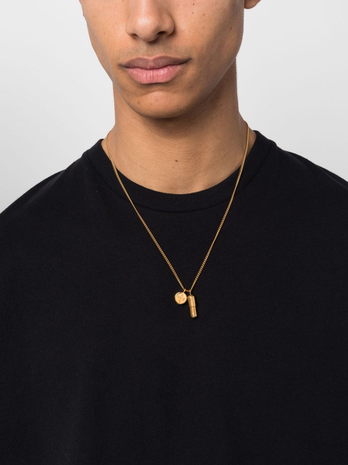 AMBUSH Pill Charm Necklace Gold - MAISONDEFASHION.COM
