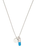 AMBUSH Pill Charm Necklace Silver/Blue - MAISONDEFASHION.COM