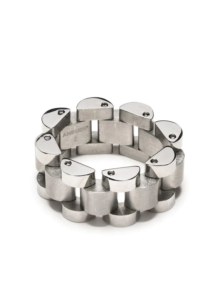 AMBUSH Rollie Chain Ring Silver - MAISONDEFASHION.COM