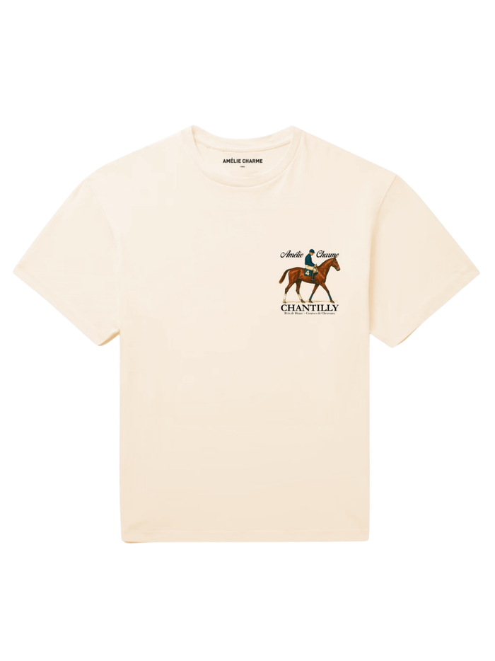 AMÉLIE CHARME Chantilly Racing T-Shirt Beige