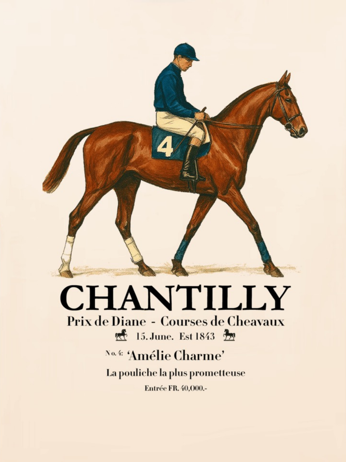 AMÉLIE CHARME Chantilly Racing T-Shirt Beige