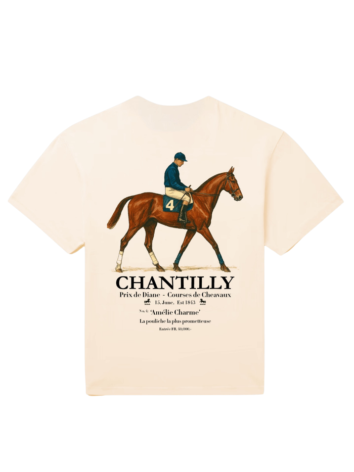 AMÉLIE CHARME Chantilly Racing T-Shirt Beige