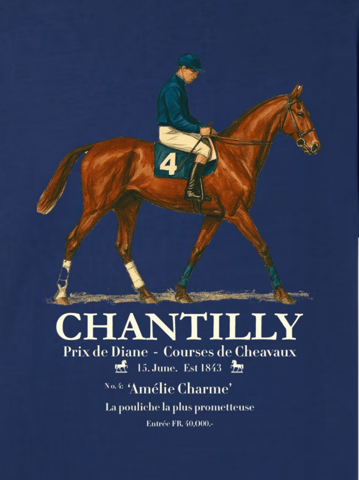 AMÉLIE CHARME Chantilly Racing T-Shirt Navy
