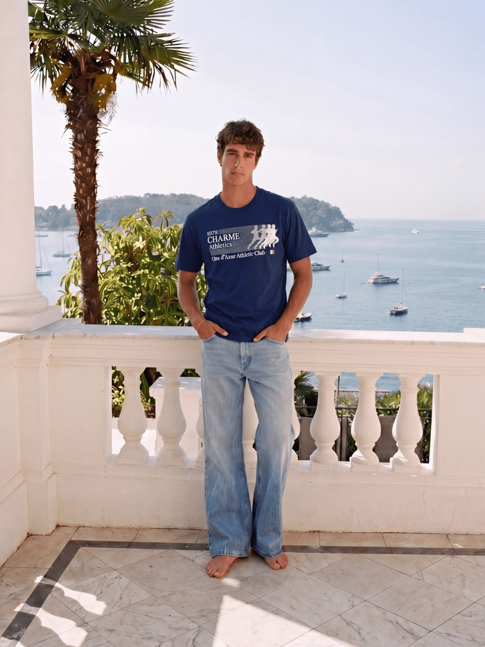 AMÉLIE CHARME Charme Athletics Club T-Shirt Navy