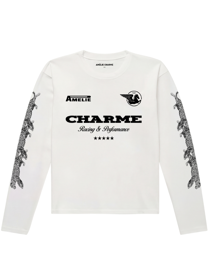 AMÉLIE CHARME Charme Racing & Performance Long Sleeve T-Shirt White