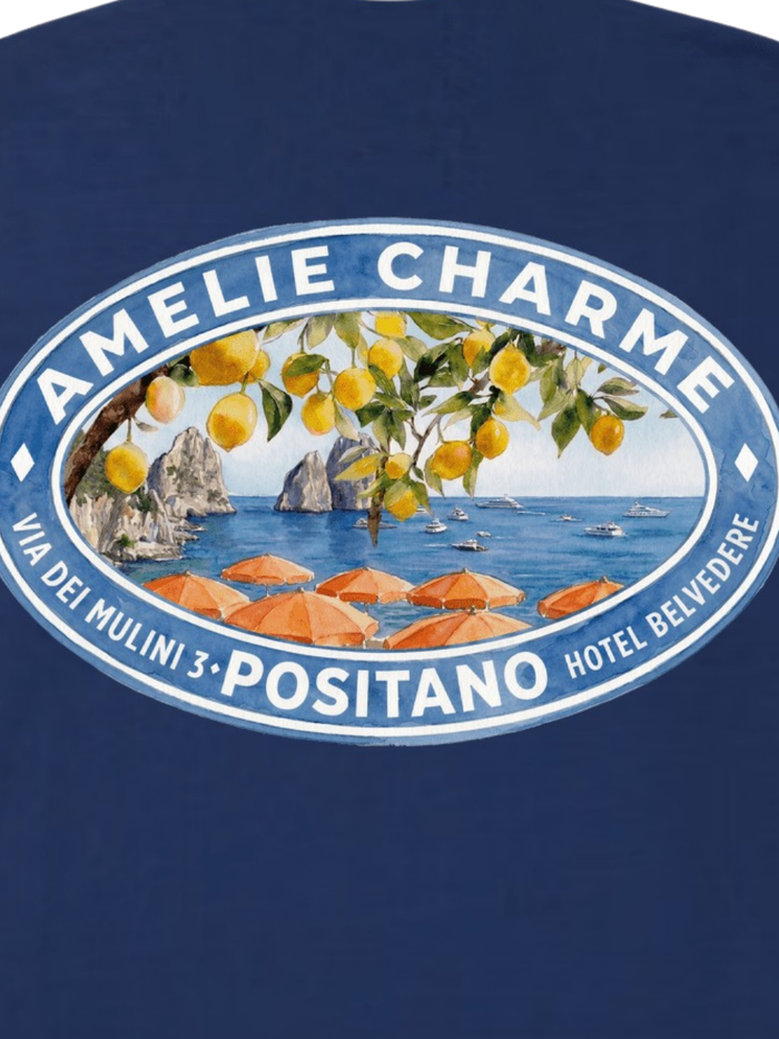 AMÉLIE CHARME Positano Hôtel Belvedere T-Shirt Navy