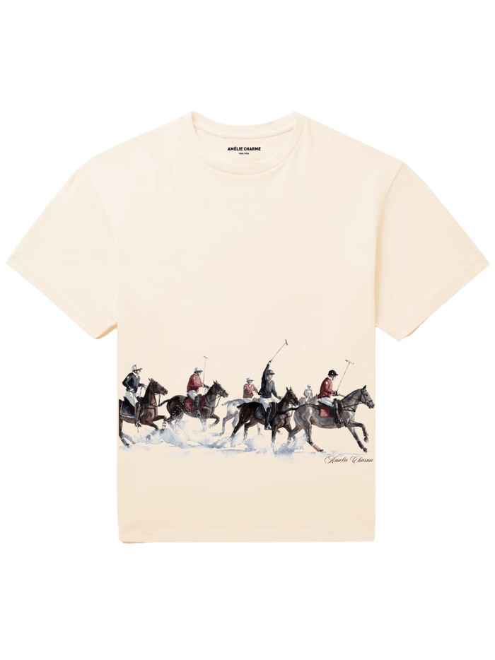 AMÉLIE CHARME Snow Polo T-Shirt Beige