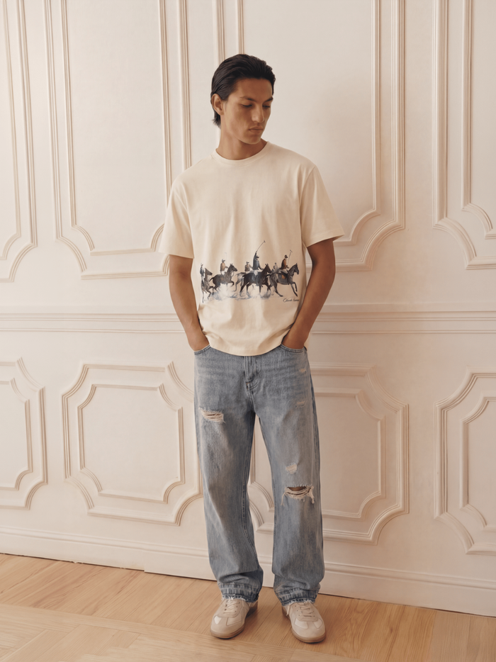 AMÉLIE CHARME Snow Polo T-Shirt Beige