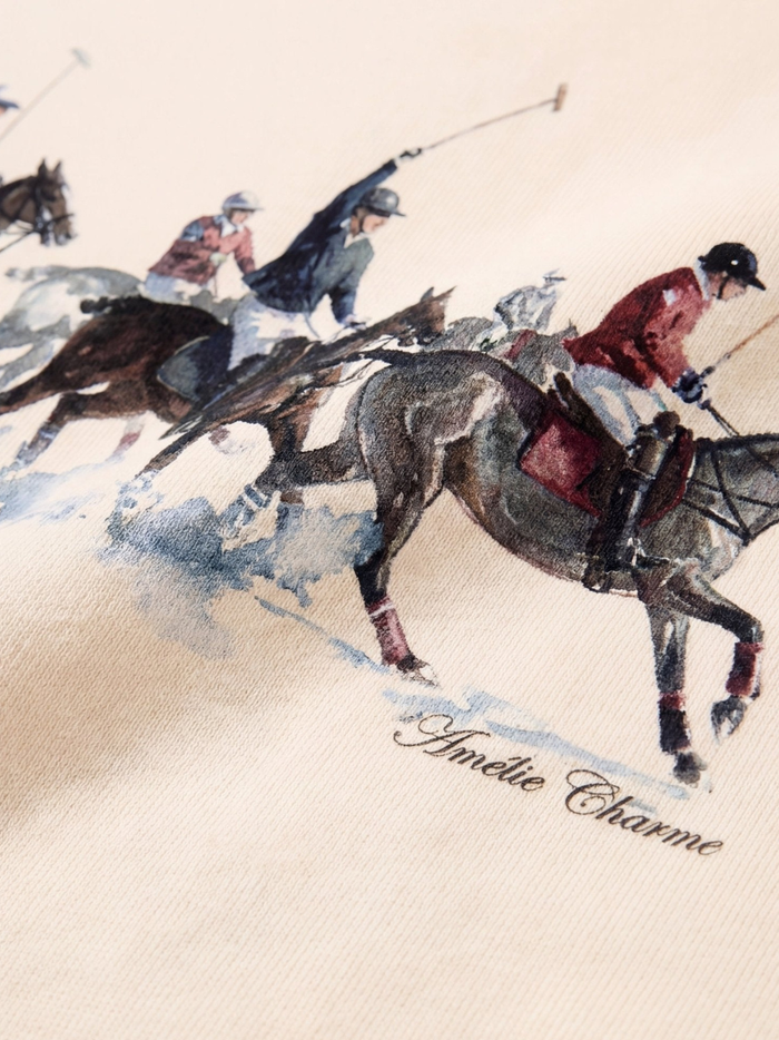 AMÉLIE CHARME Snow Polo T-Shirt Beige