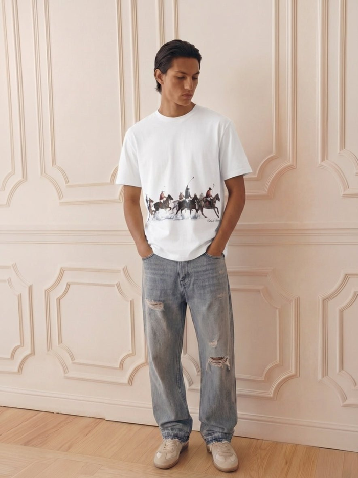 AMÉLIE CHARME Snow Polo T-Shirt White