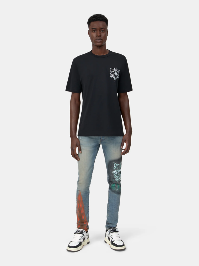 AMIRI Hollywood Lettering-print T-shirt Black - MAISONDEFASHION.COM