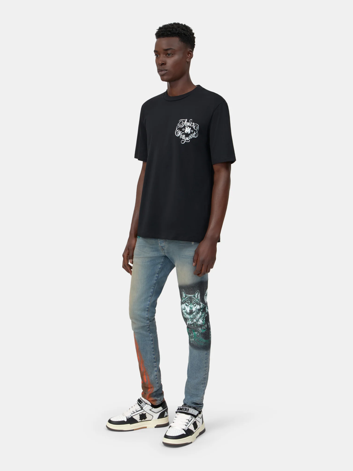 AMIRI Hollywood Lettering-print T-shirt Black - MAISONDEFASHION.COM