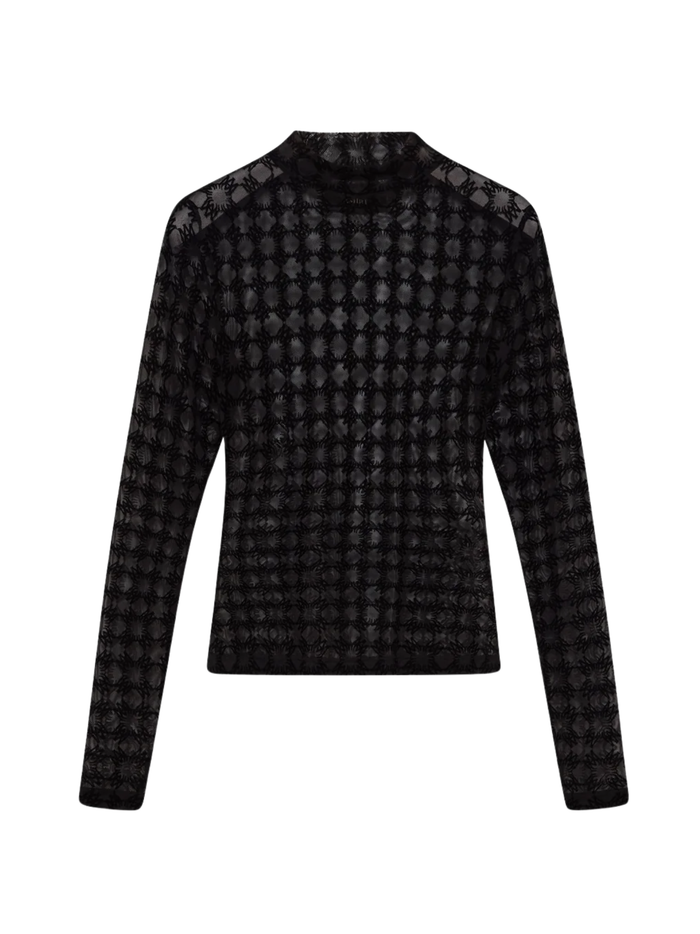 AMIRI WOMEN MA Quad Flocked Top Black - MAISONDEFASHION.COM