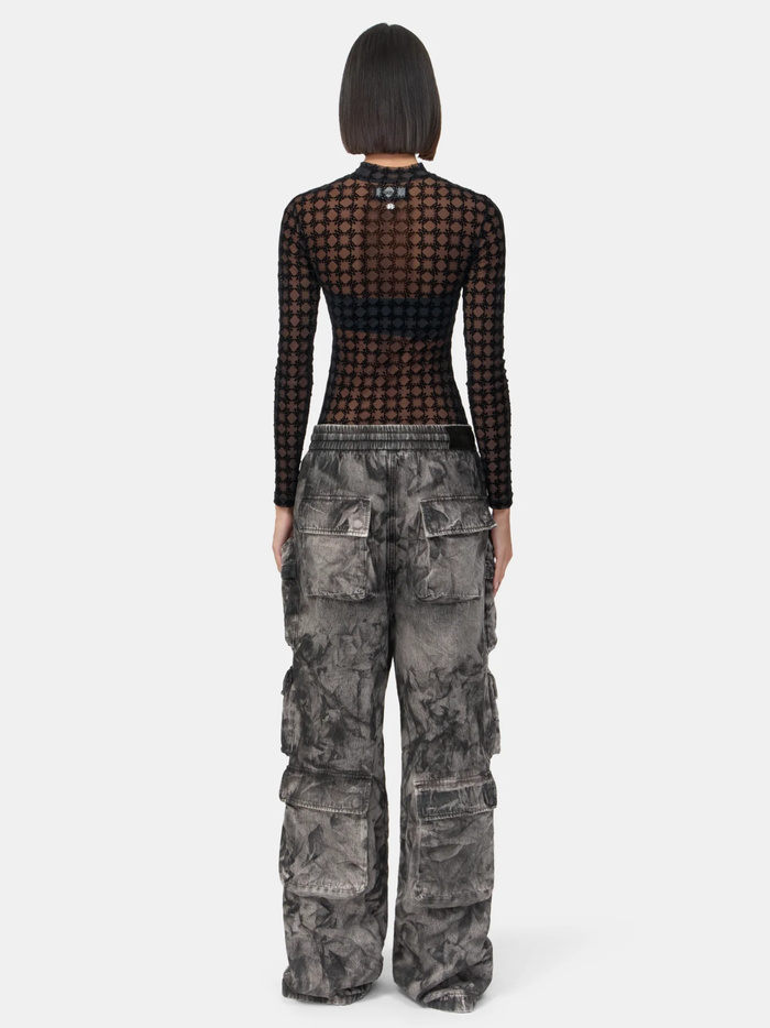 AMIRI WOMEN MA Quad Flocked Top Black - MAISONDEFASHION.COM