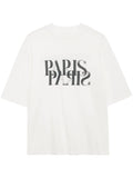 ANINE BING WOMEN Avi Tee Paris T-shirt Ivory White/Black - MAISONDEFASHION.COM
