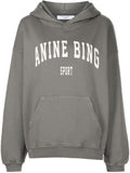 ANINE BING WOMEN Harvey Sweatshirt Hoodie Dusty Olive - MAISONDEFASHION.COM