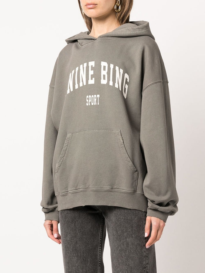 ANINE BING WOMEN Harvey Sweatshirt Hoodie Dusty Olive - MAISONDEFASHION.COM