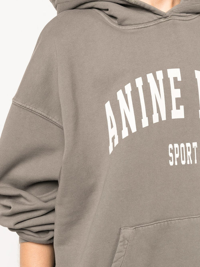 ANINE BING WOMEN Harvey Sweatshirt Hoodie Dusty Olive - MAISONDEFASHION.COM