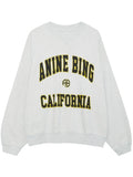ANINE BING WOMEN Jaci Sweatshirt California Logo Grey Melange - MAISONDEFASHION.COM