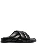 ANINE BING WOMEN Lizzie Cross Strap Slides Black - MAISONDEFASHION.COM