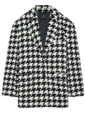 ANINE BING WOMEN Quinn Houndstooth Blazer Black/White - MAISONDEFASHION.COM