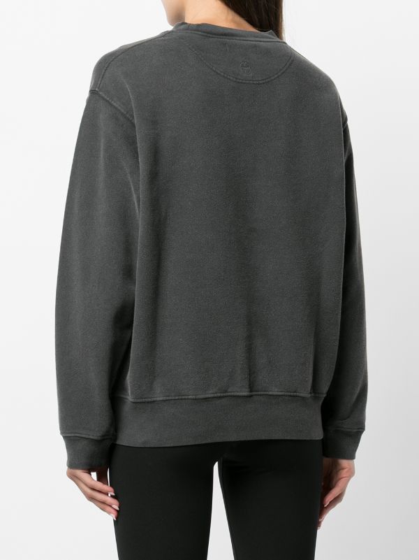 ANINE BING WOMEN Ramona Sweatshirt University Paris Washed Black - MAISONDEFASHION.COM