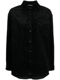 ANINE BING WOMEN Sloan Shirt Corduroy Full Black - MAISONDEFASHION.COM