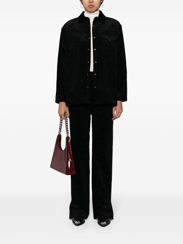 ANINE BING WOMEN Sloan Shirt Corduroy Full Black - MAISONDEFASHION.COM