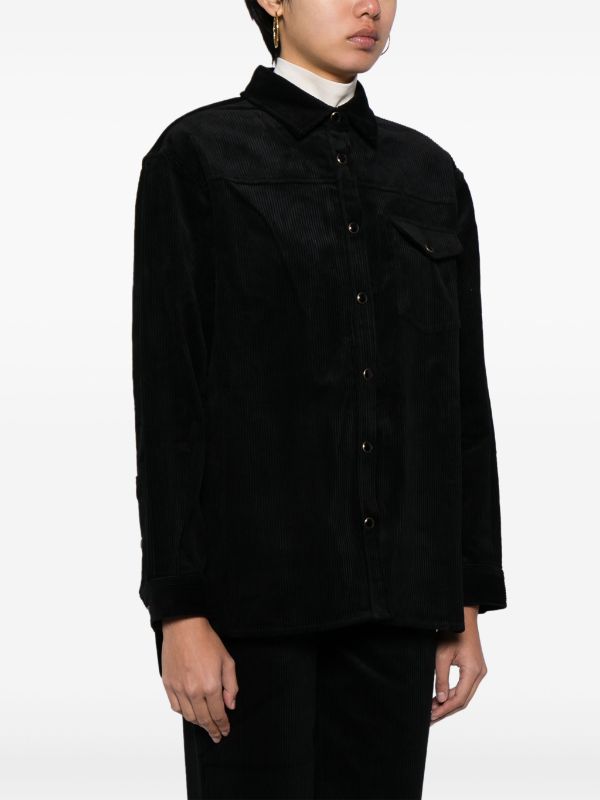 ANINE BING WOMEN Sloan Shirt Corduroy Full Black - MAISONDEFASHION.COM