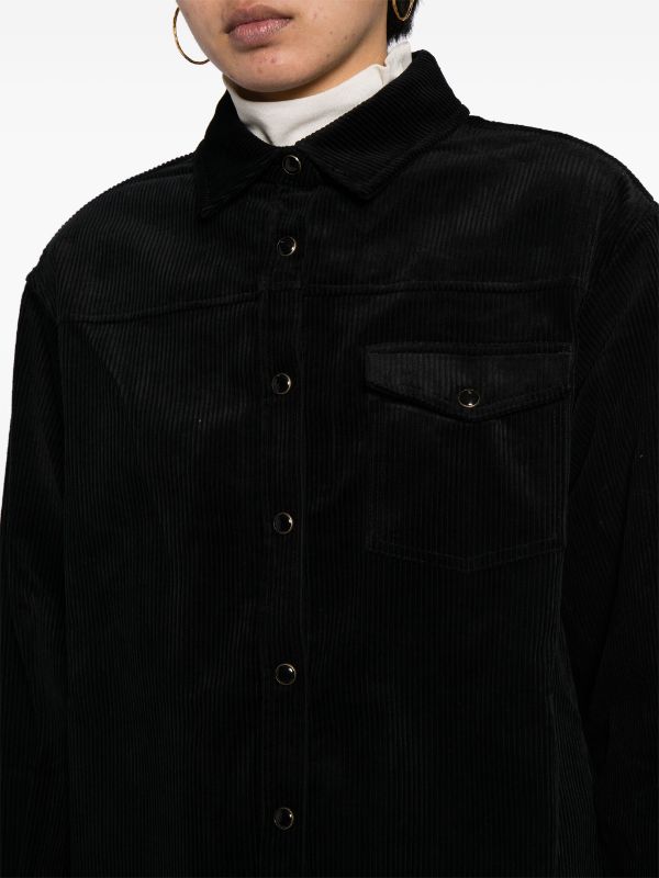 ANINE BING WOMEN Sloan Shirt Corduroy Full Black - MAISONDEFASHION.COM