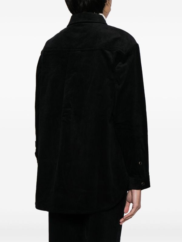 ANINE BING WOMEN Sloan Shirt Corduroy Full Black - MAISONDEFASHION.COM