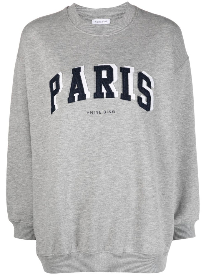 ANINE BING WOMEN Tyler Sweatshirt Heather Grey - MAISONDEFASHION.COM