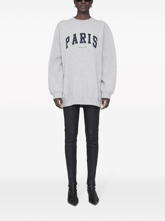 ANINE BING WOMEN Tyler Sweatshirt Heather Grey - MAISONDEFASHION.COM