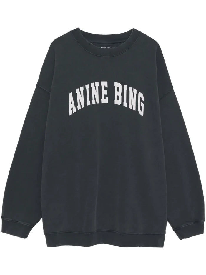 ANINE BING WOMEN Tyler Sweatshirt Washed Black - MAISONDEFASHION.COM