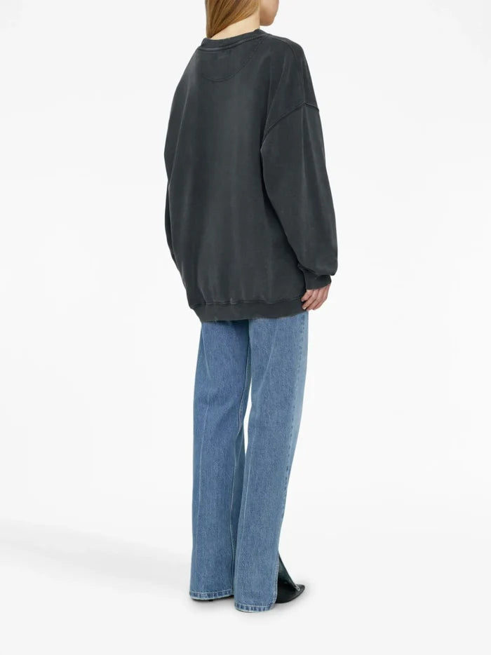 ANINE BING WOMEN Tyler Sweatshirt Washed Black - MAISONDEFASHION.COM