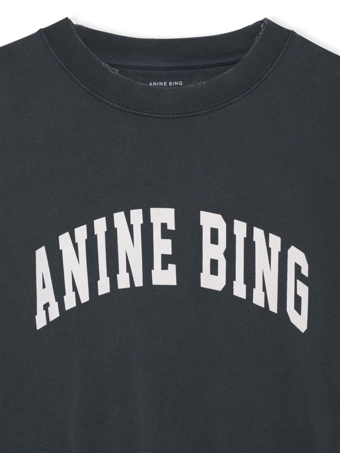 ANINE BING WOMEN Tyler Sweatshirt Washed Black - MAISONDEFASHION.COM