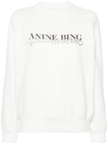 ANINE BING WOMEN Walker Cotton Logo Sweatshirt Ivory - MAISONDEFASHION.COM