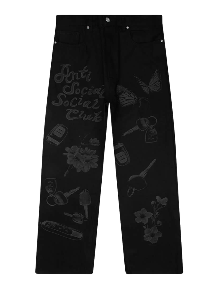 ANTI SOCIAL SOCIAL CLUB Laser Etched Jeans Black - MAISONDEFASHION.COM