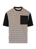 AQUASCUTUM Check Panel Pocket T-Shirt Black