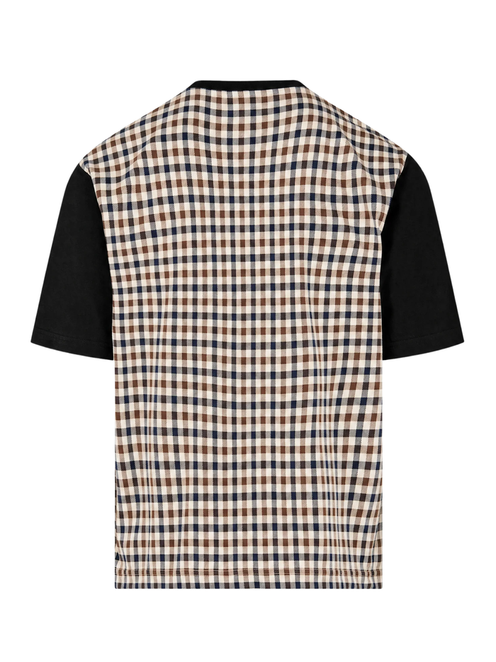 AQUASCUTUM Check Panel Pocket T-Shirt Black
