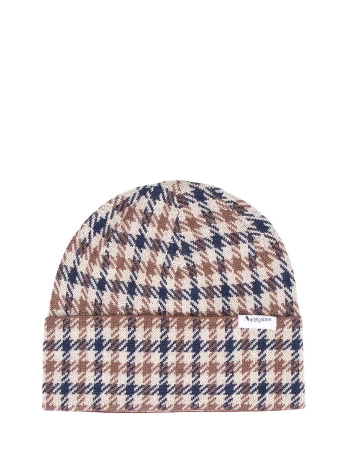 AQUASCUTUM Club Check Beanie Beige/Multicolour