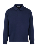 AQUASCUTUM Jersey Long Sleeve Polo Navy