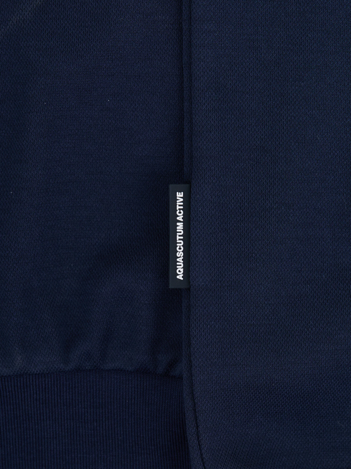 AQUASCUTUM Jersey Long Sleeve Polo Navy