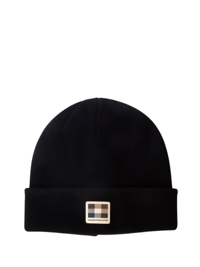 AQUASCUTUM Patch Beanie Black