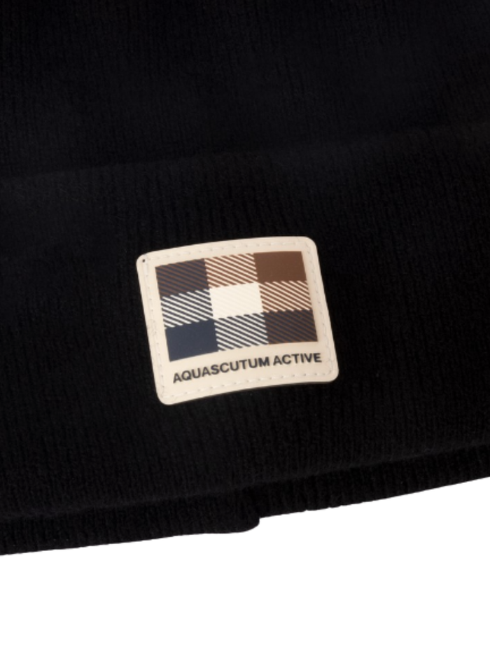 AQUASCUTUM Patch Beanie Black